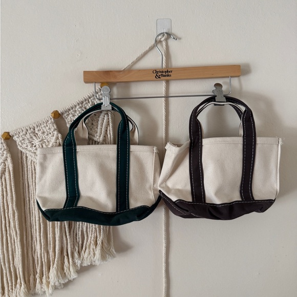 VTG RARE LL Bean Micro Mini Boat Tote Bag Canvas  Turkey & Christmas Tree - Picture 2 of 4